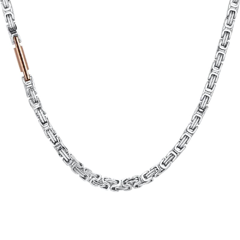 COLLANA UOMO IN ACCIAIO ELEMENTO IP ROSE