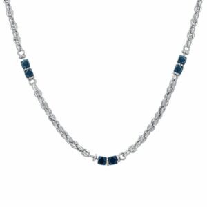 COLLANA UOMO IN ACCIAIO EMATITE BLU