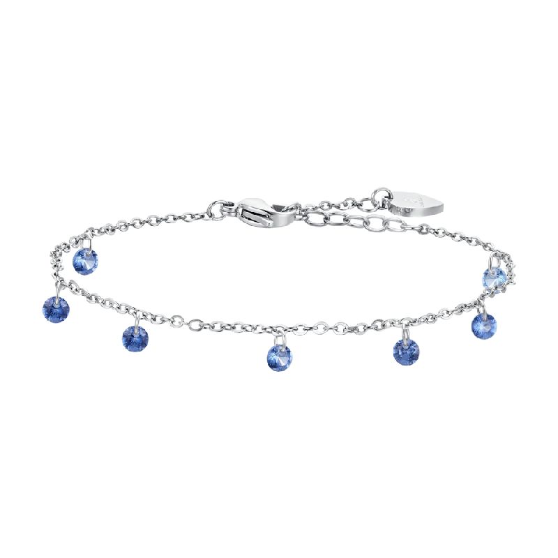 CAVIGLIERA DONNA IN ACCIAIO ZIRCONI BLU