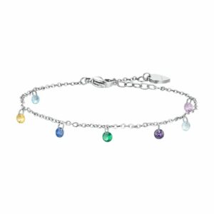 CAVIGLIERA DONNA IN ACCIAIO ZIRCONI MULTICOLOR