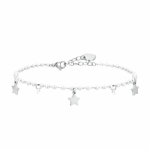 CAVIGLIERA DONNA IN ACCIAIO PERLE E STELLE