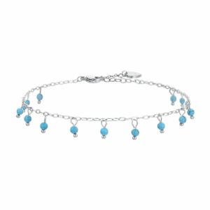 CAVIGLIERA DONNA IN ACCIAIO PIETRE TURCHESI