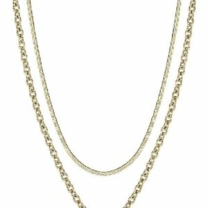 COLLANA DONNA IN ACCIAIO IP GOLD MULTIFILO CON CUORE
