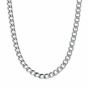 COLLANA UOMO IN ACCIAIO CON MAGLIA GROUMETTE 7 MM