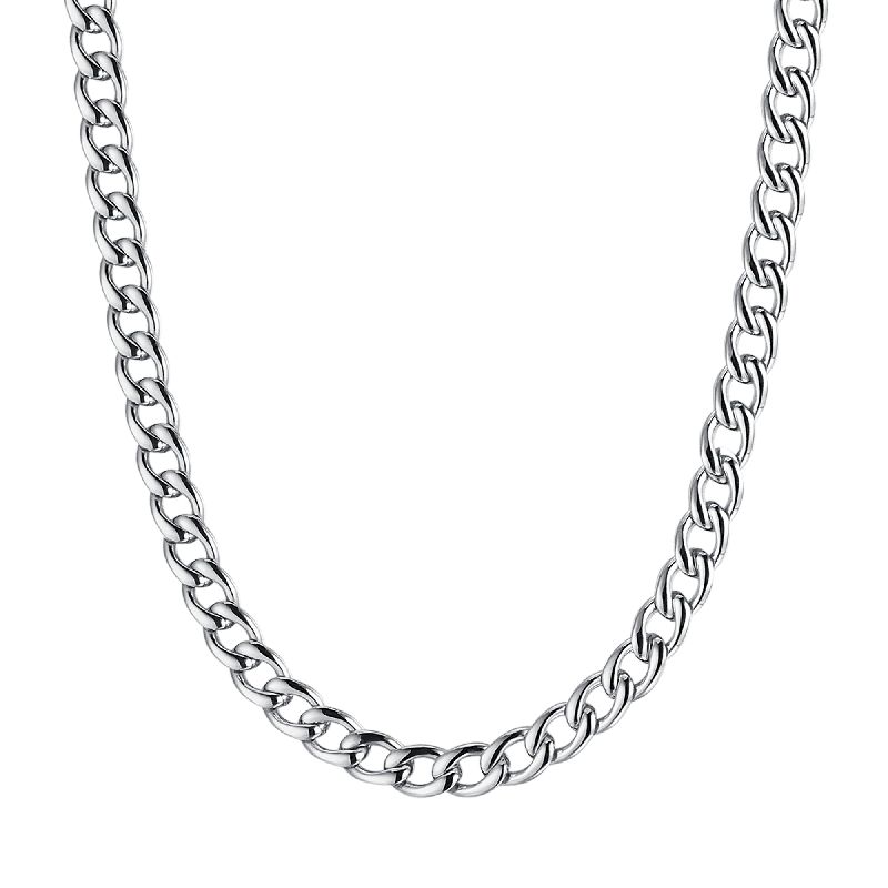 COLLANA UOMO IN ACCIAIO CON MAGLIA GROUMETTE 7 MM