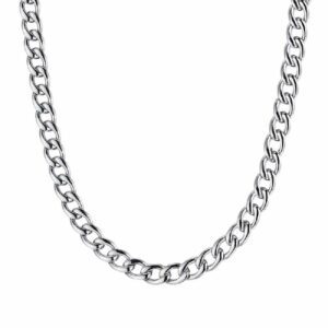 COLLANA UOMO IN ACCIAIO CON MAGLIA GROUMETTE 9 MM