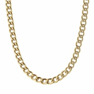 COLLANA UOMO IN ACCIAIO IP GOLD CON MAGLIA GROUMETTE 9 MM