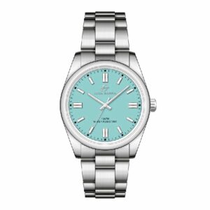 OROLOGIO IN ACCIAIO CON QUADRANTE AZZURRO