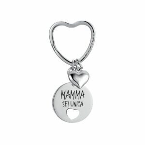 PORTACHIAVI DONNA IN ACCIAIO MAMMA SEI UNICA NERO