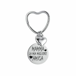 PORTACHIAVI DONNA IN ACCIAIO MAMMA SEI LA MIA MIGLIORE AMICA
