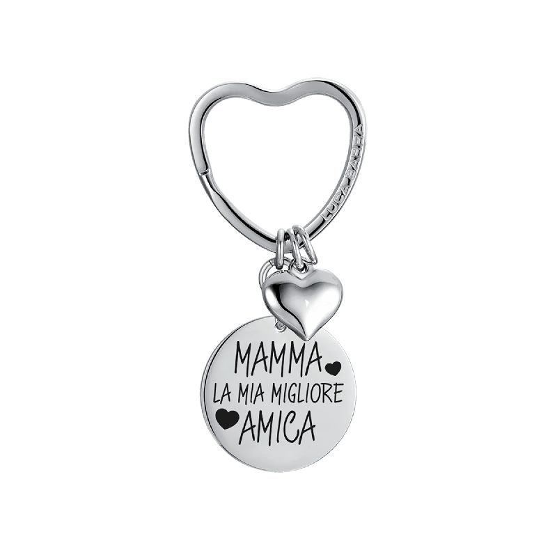 PORTACHIAVI DONNA IN ACCIAIO MAMMA SEI LA MIA MIGLIORE AMICA