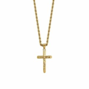 COLLANA UOMO IN ACCIAIO CON CROCIFISSO