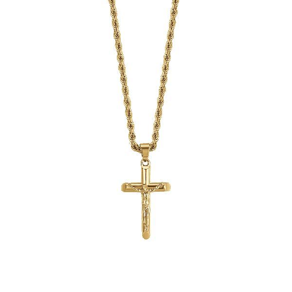COLLANA UOMO IN ACCIAIO CON CROCIFISSO