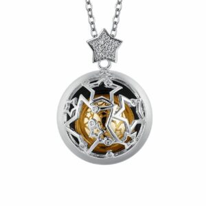 COLLANA CHIAMA ANGELI IN ACCIAIO CON STELLE IN METALLO CON CRISTALLI BIANCHI