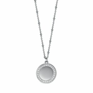 COLLANA DONNA IN ACCIAIO CON CRISTALLI BIANCHI