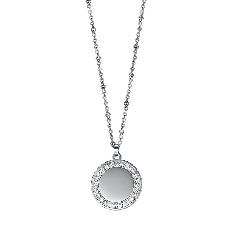 COLLANA DONNA IN ACCIAIO CON CRISTALLI BIANCHI
