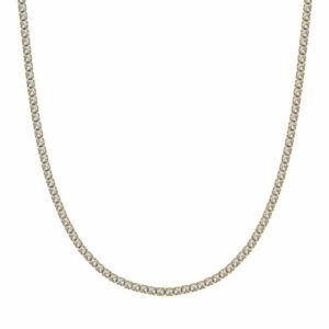 COLLANA TENNIS DONNA IN ACCIAIO IP GOLD CON CRISTALLI BIANCHI DA 4 MM
