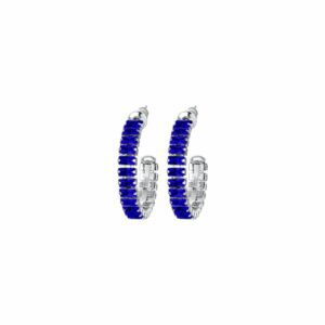 ORECCHINI DONNA IN ACCIAIO CON CRISTALLI BLU