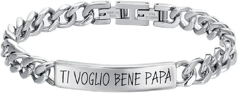 BRACCIALE UOMO IN ACCIAIO TI VOGLIO BENE PAPA'