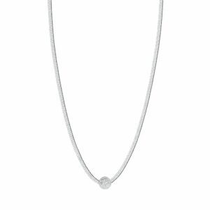 COLLANA DONNA IN ACCIAIO CON ELEMENTO CON CRISTALLI BIANCHI