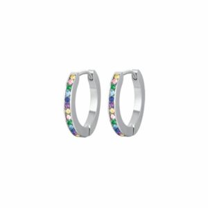 ORECCHINI DONNA IN ACCIAIO CON CRISTALLI MULTICOLOR