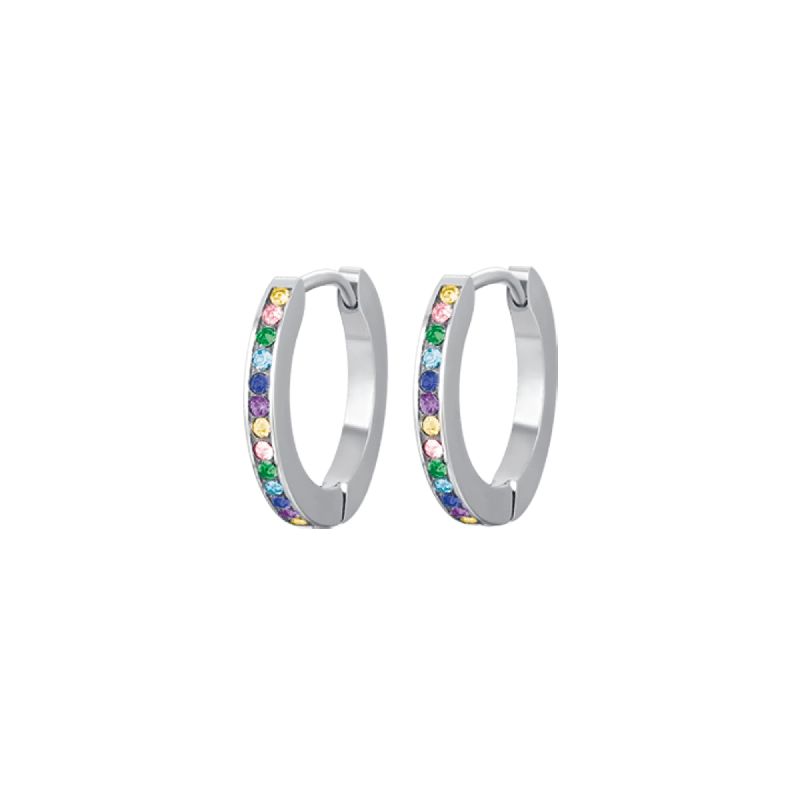 ORECCHINI DONNA IN ACCIAIO CON CRISTALLI MULTICOLOR