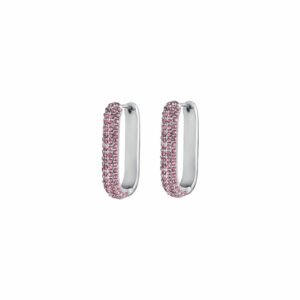 ORECCHINI DONNA IN ACCIAIO CON CRISTALLI ROSA