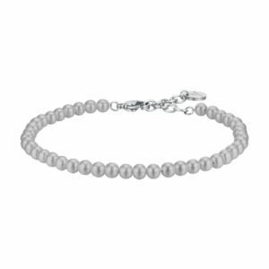 BRACCIALE UOMO IN ACCIAIO CON PERLE GRIGIE