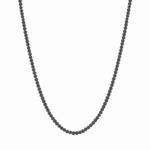 COLLANA UOMO IN ACCIAIO CON PERLE NERE