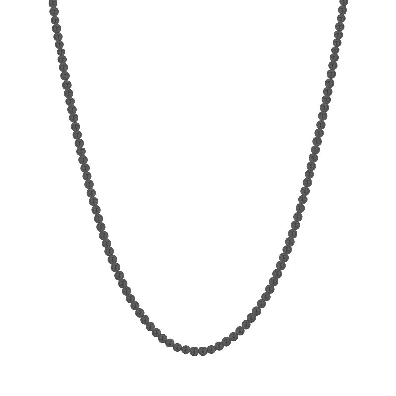 COLLANA UOMO IN ACCIAIO CON PERLE NERE