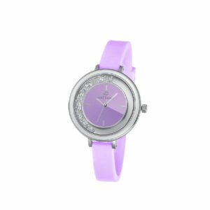 OROLOGIO DONNA IN SILICONE VIOLA CON QUADRANTE VIOLA CON CRISTALLI BIANCHI