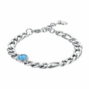 BRACCIALE UOMO IN ACCIAIO CON PIETRA TURCHESE