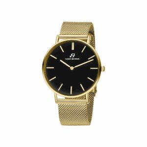 OROLOGIO DA UOMO IN ACCIAIO DORATO CON CASSA IN ACCIAIO DORATO QUADRANTE NERO