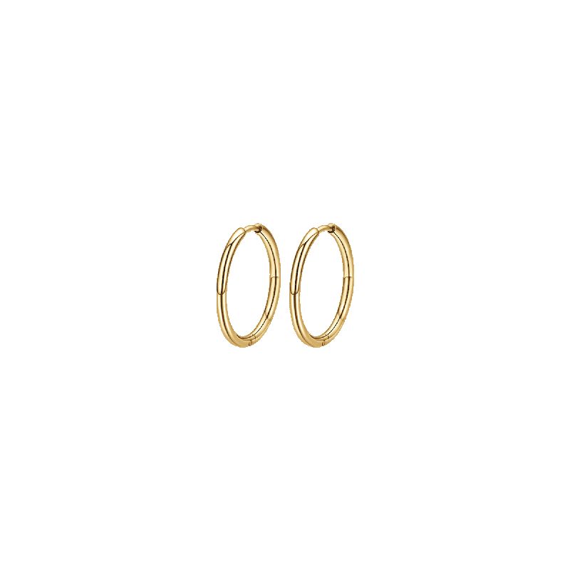 ORECCHINI DONNA CERCHIO IN ACCIAIO DORATO 24 MM