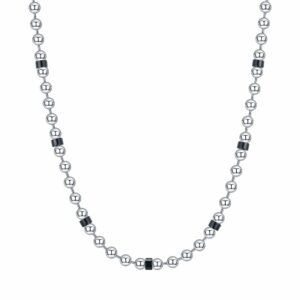 COLLANA UOMO IN ACCIAIO CON ELEMENTI NERI