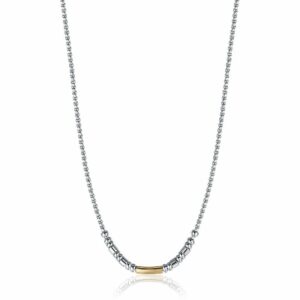 COLLANA UOMO IN ACCIAIO CON ELEMENTO IP GOLD