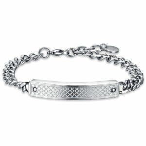 BRACCIALE UOMO IN ACCIAIO CON PIASTRA