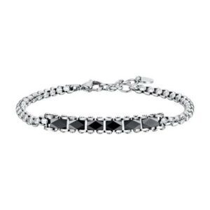 BRACCIALE uomo in acciaio elementi centrali