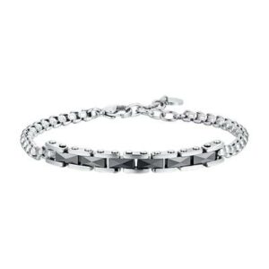 BRACCIALE uomo in acciaio con elementi centrali