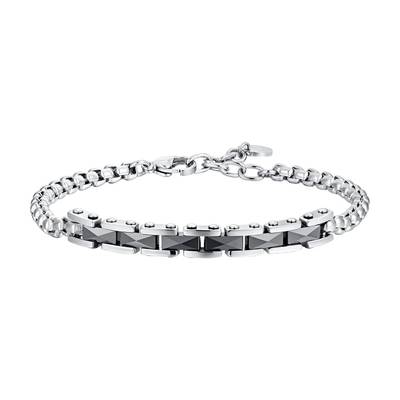 BRACCIALE uomo in acciaio con elementi centrali