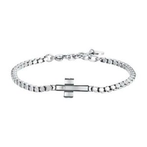 BRACCIALE uomo in acciaio croce e acciaio ip black