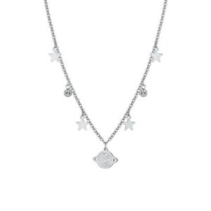 Collana donna in acciaio pianeta e stelle