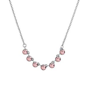 Collana donna in acciaio cristalli rosa