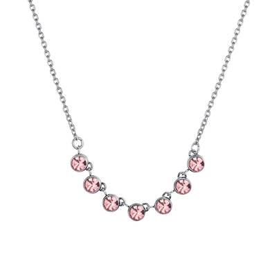 Collana donna in acciaio cristalli rosa
