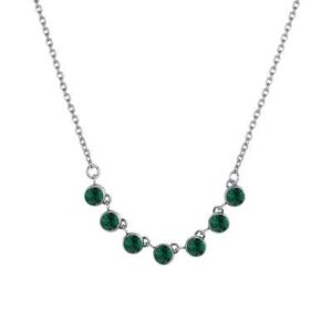 Collana donna in acciaio cristalli verde