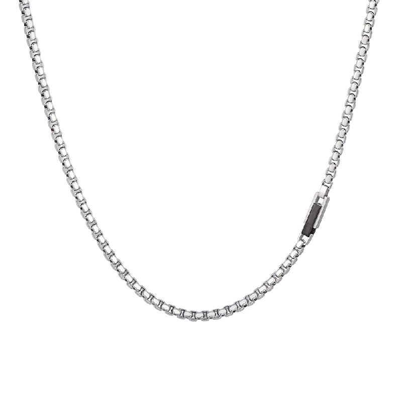 COLLANA UOMO IN ACCIAIO ELEMENTO IN ACCIAIO IP BLACK