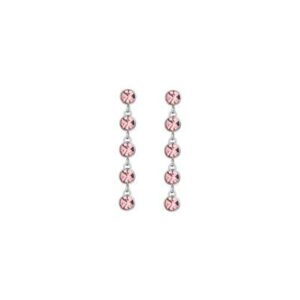 Orecchini donna in acciaio cristalli rosa