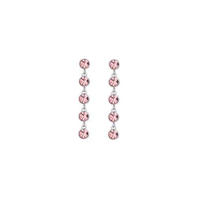 Orecchini donna in acciaio cristalli rosa