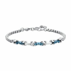 BRACCIALE UOMO IN ACCIAIO CON ELEMENTI IP BLU