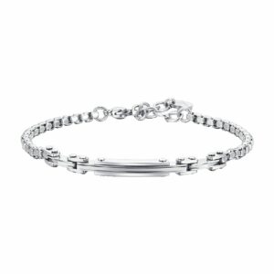BRACCIALE UOMO IN ACCIAIO PIASTRA ED ELEMENTI